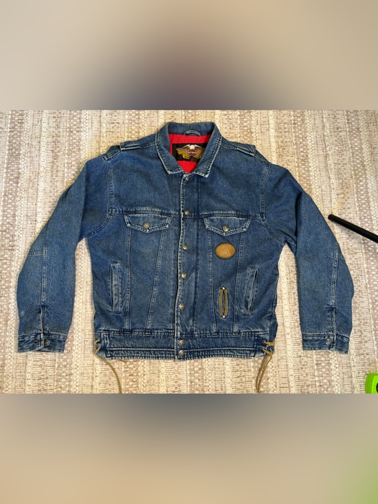 Harley-Davidson Jackets & Blazers - 1990s Vintage Harley Davidson Motorcycle Jean Jacket Size L